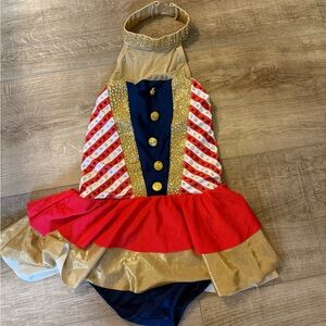 Patriotic Kids Costume with Gold and Red Accents